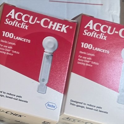 Sealed Accu-Chek Softclix lancet boxes, 100 count