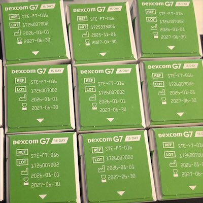 Sealed Dexcom G7 15 Day sensor boxes