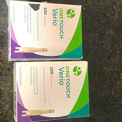 Sealed OneTouch Verio test strip boxes, 100 count